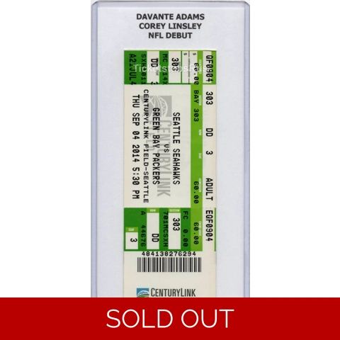 DAVANTE ADAMS NFL DEBUT 2014 Seattle Seahawks Green Bay Packers 9/4 Full Ticket